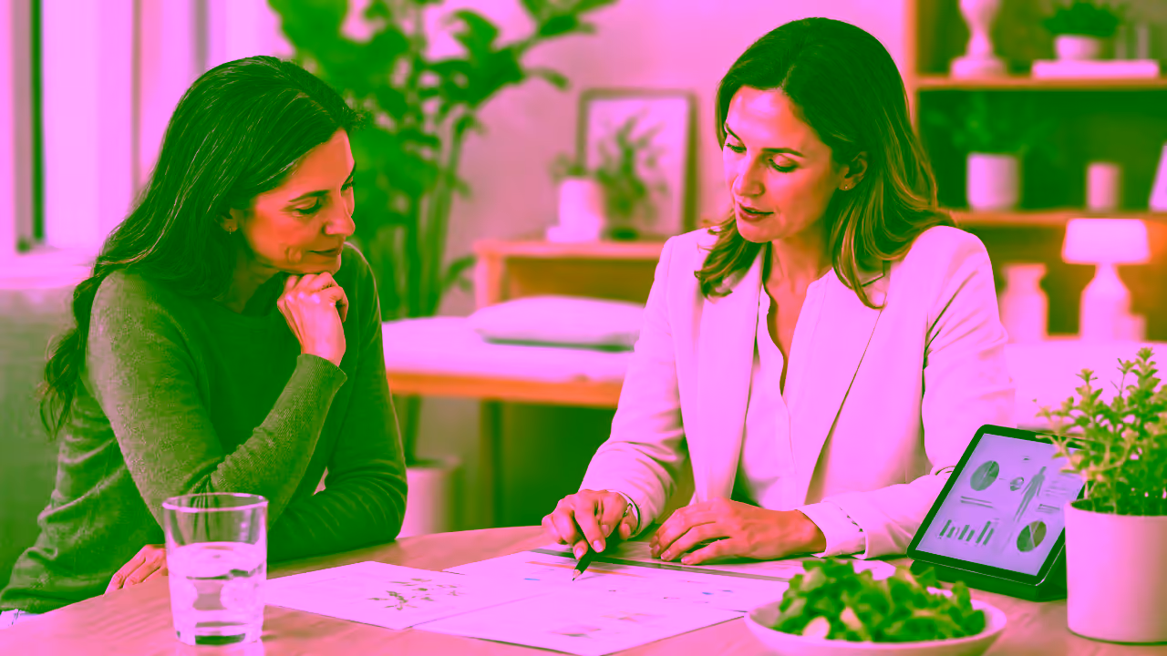 Patient reviewing a personalized functional medicine plan