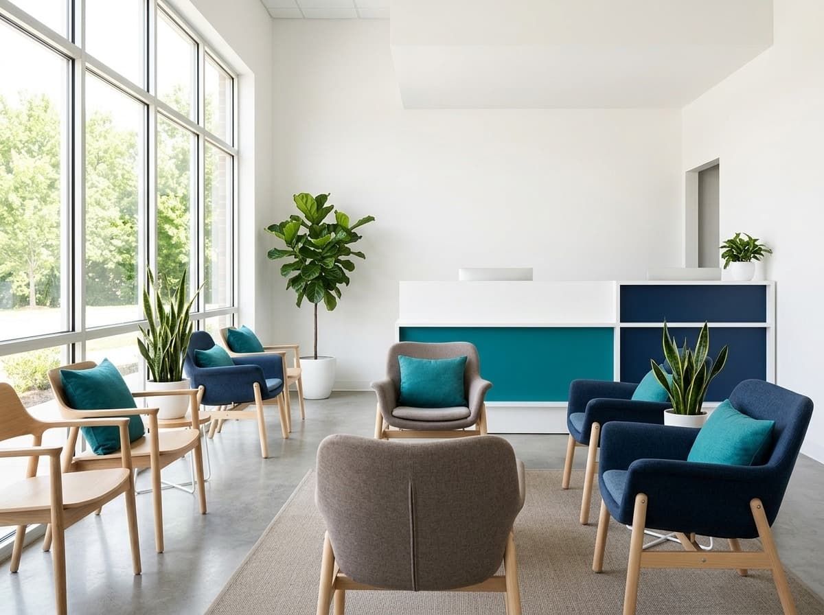 Reception and waiting area — Creve Coeur at Simply Health Integrated Medical in St. Louis