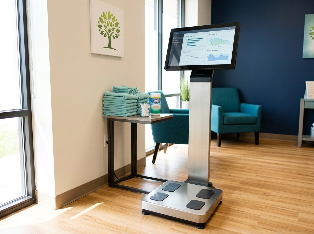 Body composition analysis station — peptide therapy for weight loss at Simply Health Integrated Medical in St. Louis